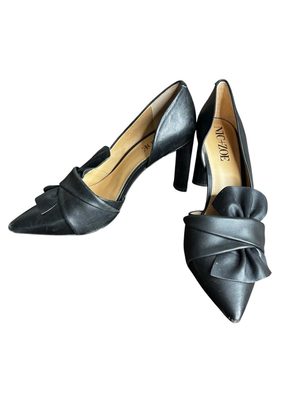 NIC+ZOE Valentina Ruffle Closed-toe D'Orsay Pumps Leather Chic Office Size 9